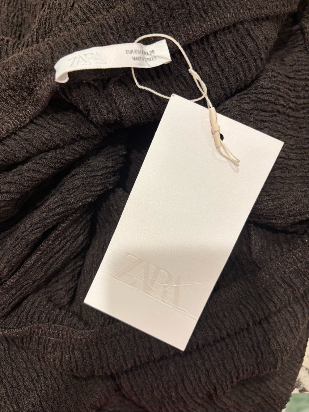 Zara Brown Wide-Leg Wrap Pants with Side Tie - Picture 4 of 4